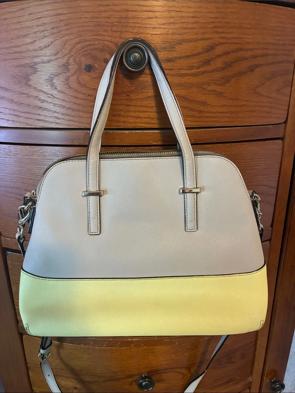 kate spade Cedar Street Maise Handbag yellow & gray colorblock satchel crossbody